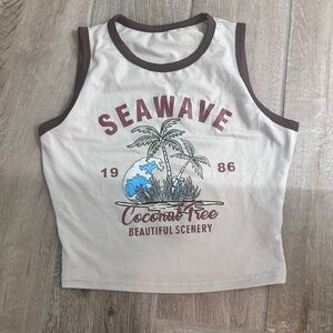 Summer graphic tank crop top
